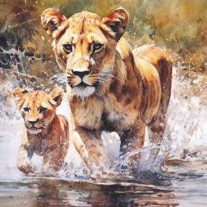 LC010-Lioness and Cub