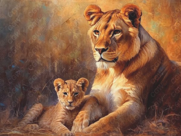 LC002-Lioness and Cub
