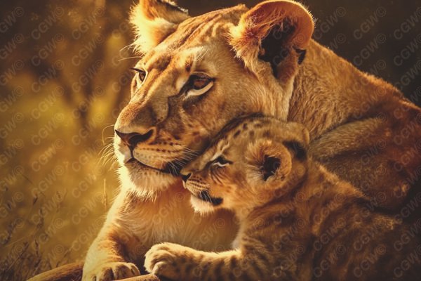 LC004-Lioness and Cub