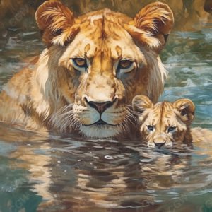 LC008-Lioness and Cub