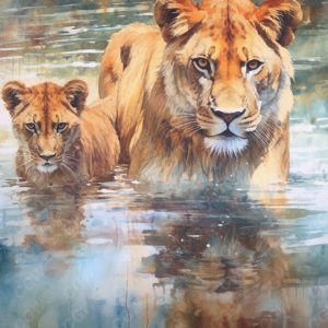 LC009-Lioness and Cub